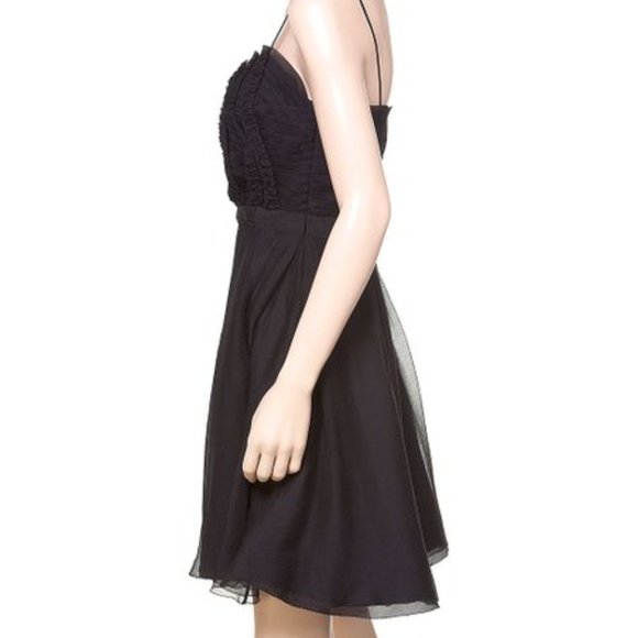 NWT Leon Max | Black Pleated Silk Sleeveless Dress - sz 8 - Picture 2 of 10